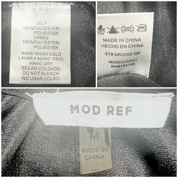 MOD REF Dress Women's Medium Black Lined Semi Sheer Shift Goth Dark Fairy - Picture 7 of 8